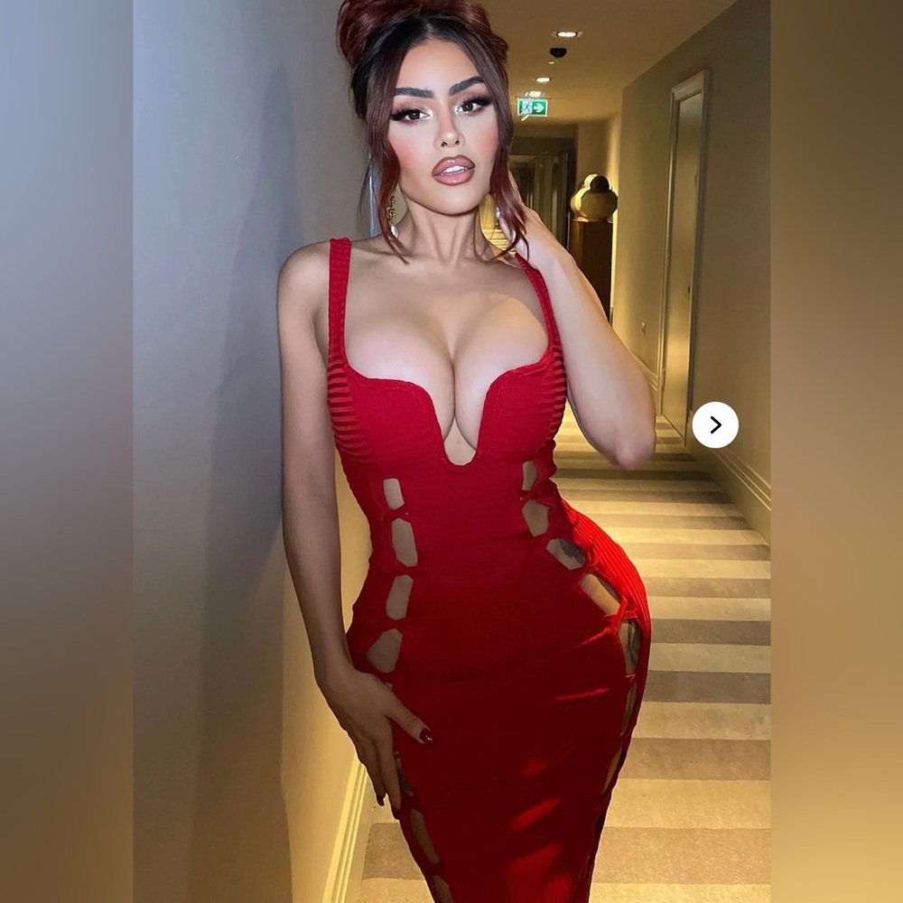 Fashion Nova Red Cutout Dress